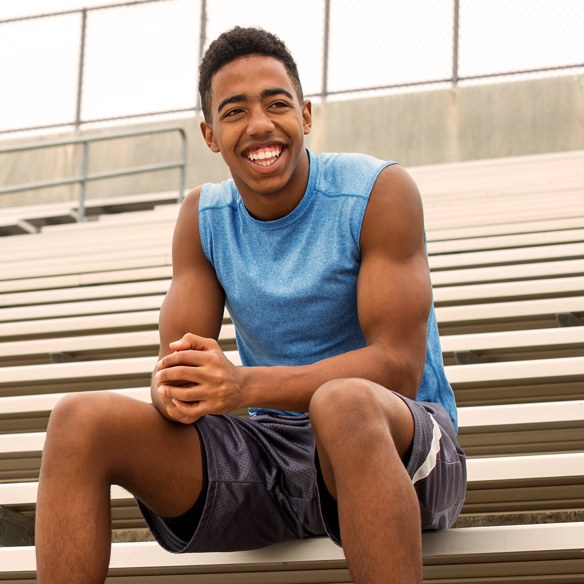 smiling teenage athlete